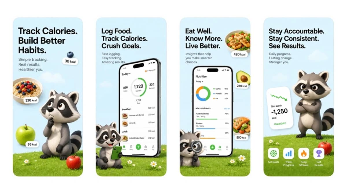 Calorie tracker app screenshots
