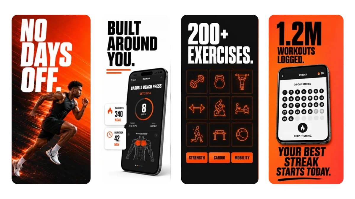 Fitness tracker & workout app screenshots