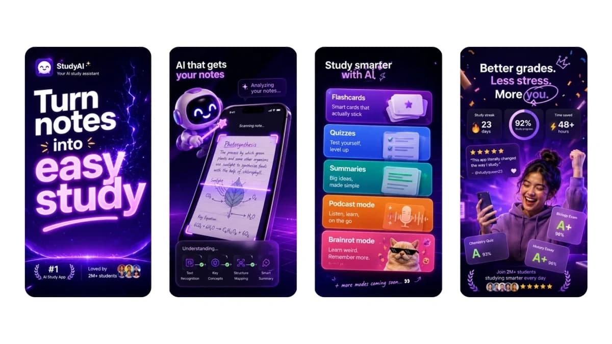 StudyAI app screenshots