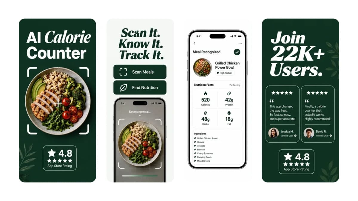 AI Calorie Counter app screenshots
